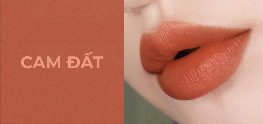 phun môi màu cam đất