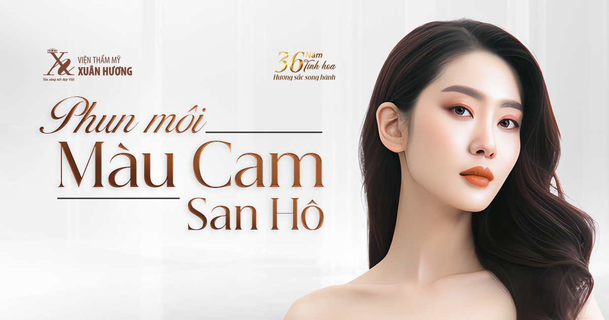 phun môi màu cam san hô