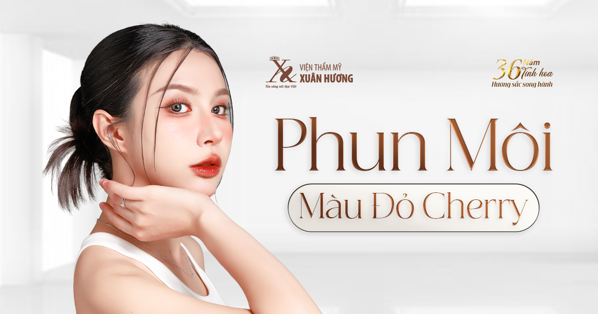 phun môi màu đỏ cherry