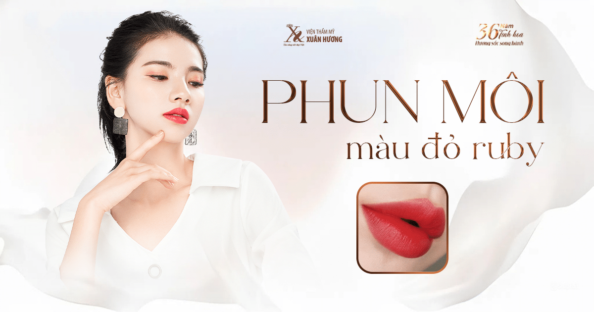 phun môi màu đỏ ruby