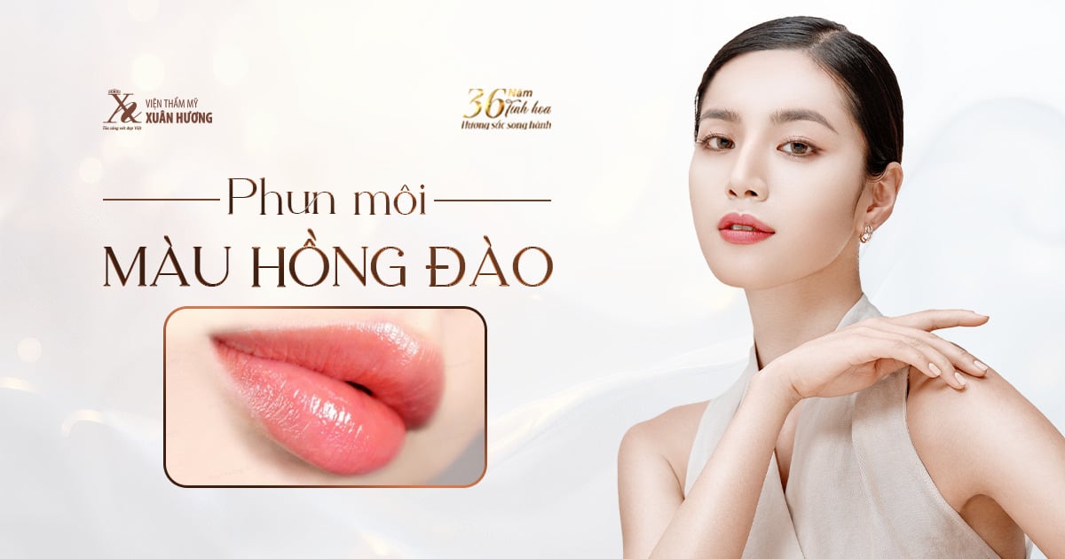 phun môi màu hồng đào đẹp rạng rỡ